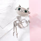 Cat Silver Brooches Rrhinestone Jewelry