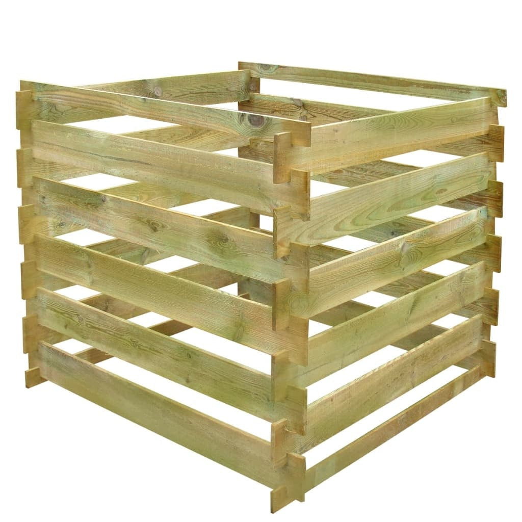 VidaXL Slatted Compost Bin 0.54 m3 Square Wood