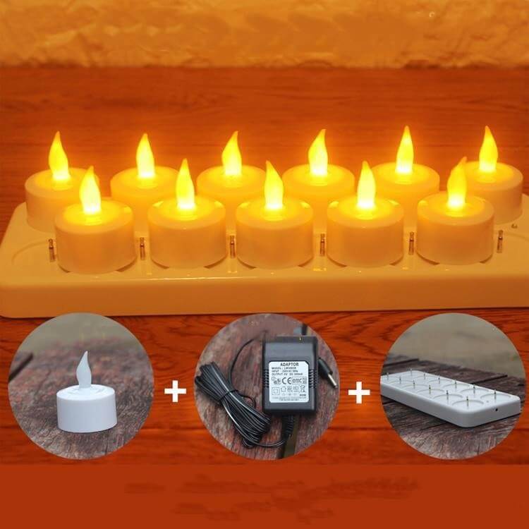 Rechargeable 12-Pack LED Electronic Candles