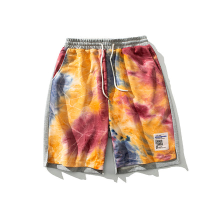 Summer New Drawstring Loose Tie-Dye Shorts for Men