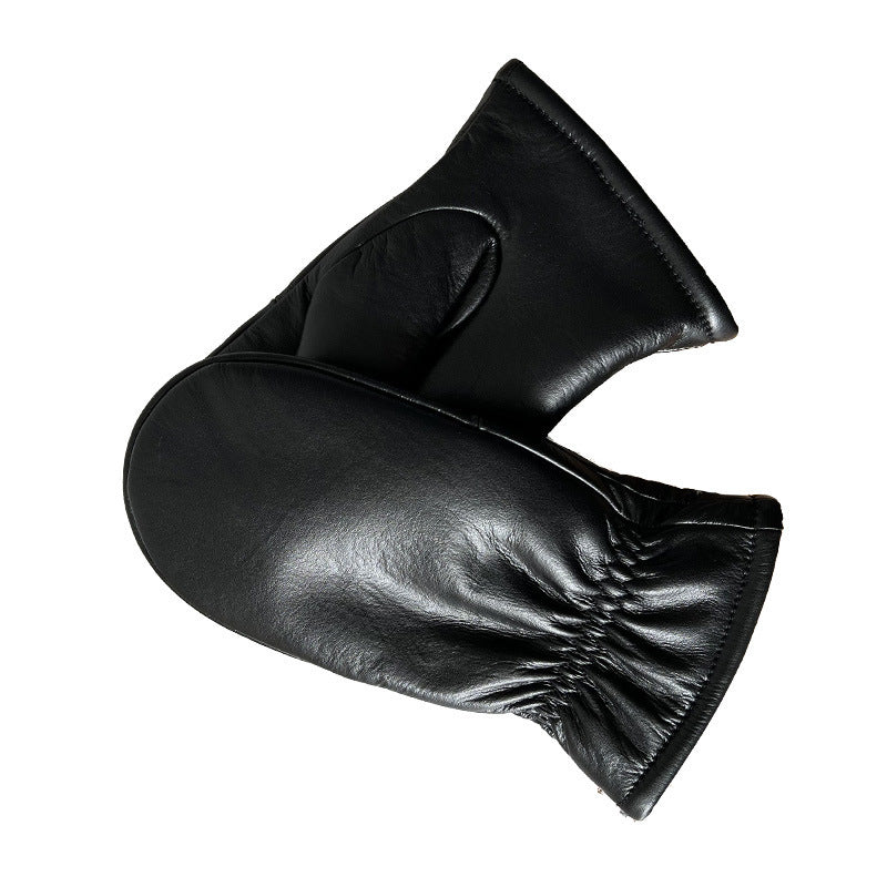 Winter Outdoors Warm Genuine Leather Hand Warm Thickened Sheepskin Gloves