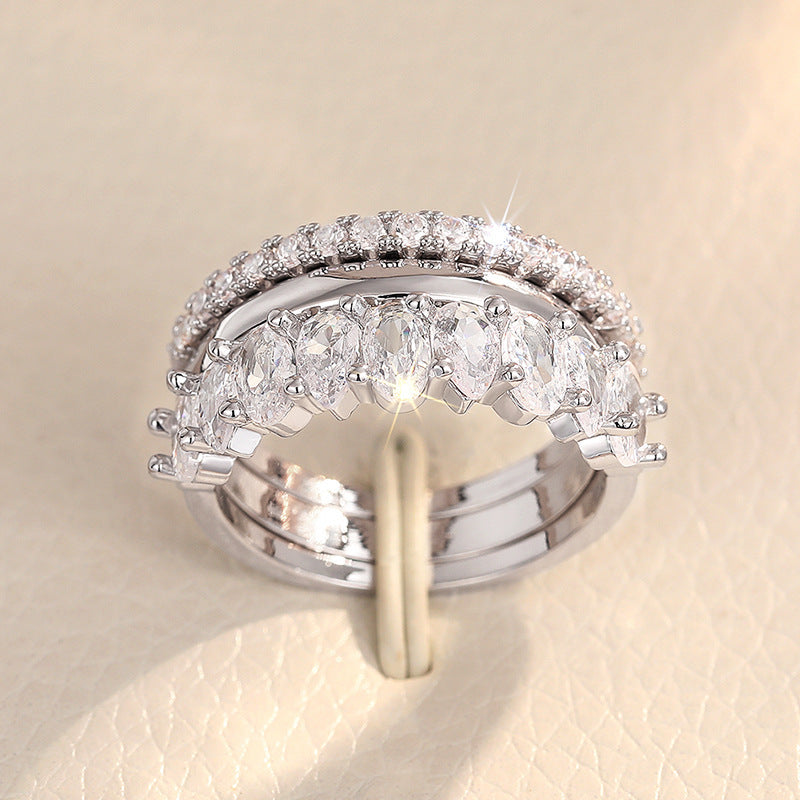 Zircon Ring Three-piece Wedding Banquet