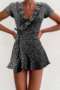 European Summer V-neck Ruffled Lace Slim Dress