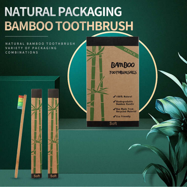 Single Natural Bamboo Toothbrush Plate Set (10-Pack)