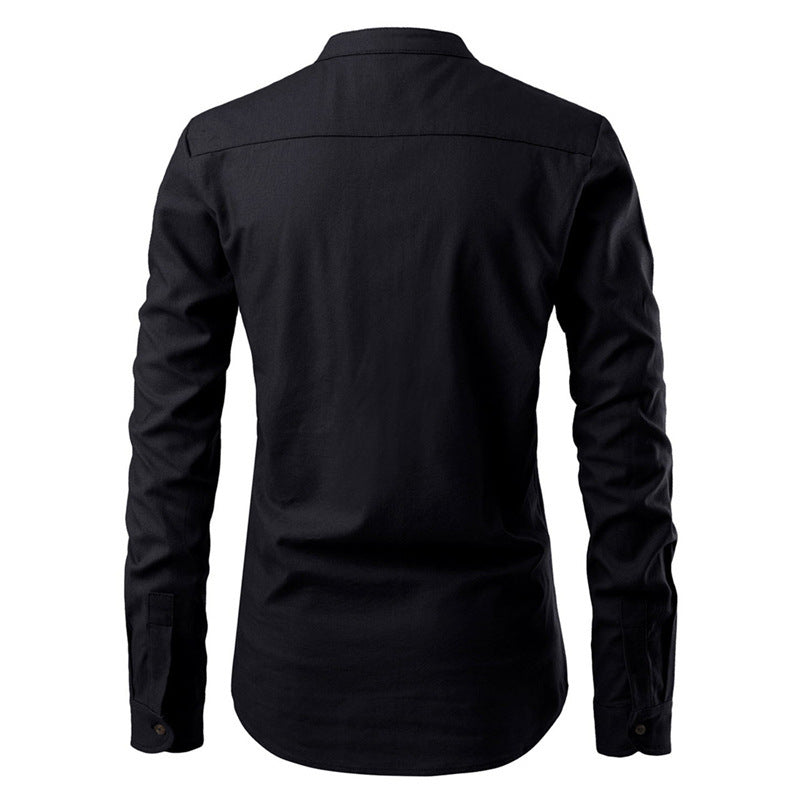 Korean Men's Slim Long Sleeve Dress Shirt – Stylish and Sophisticated