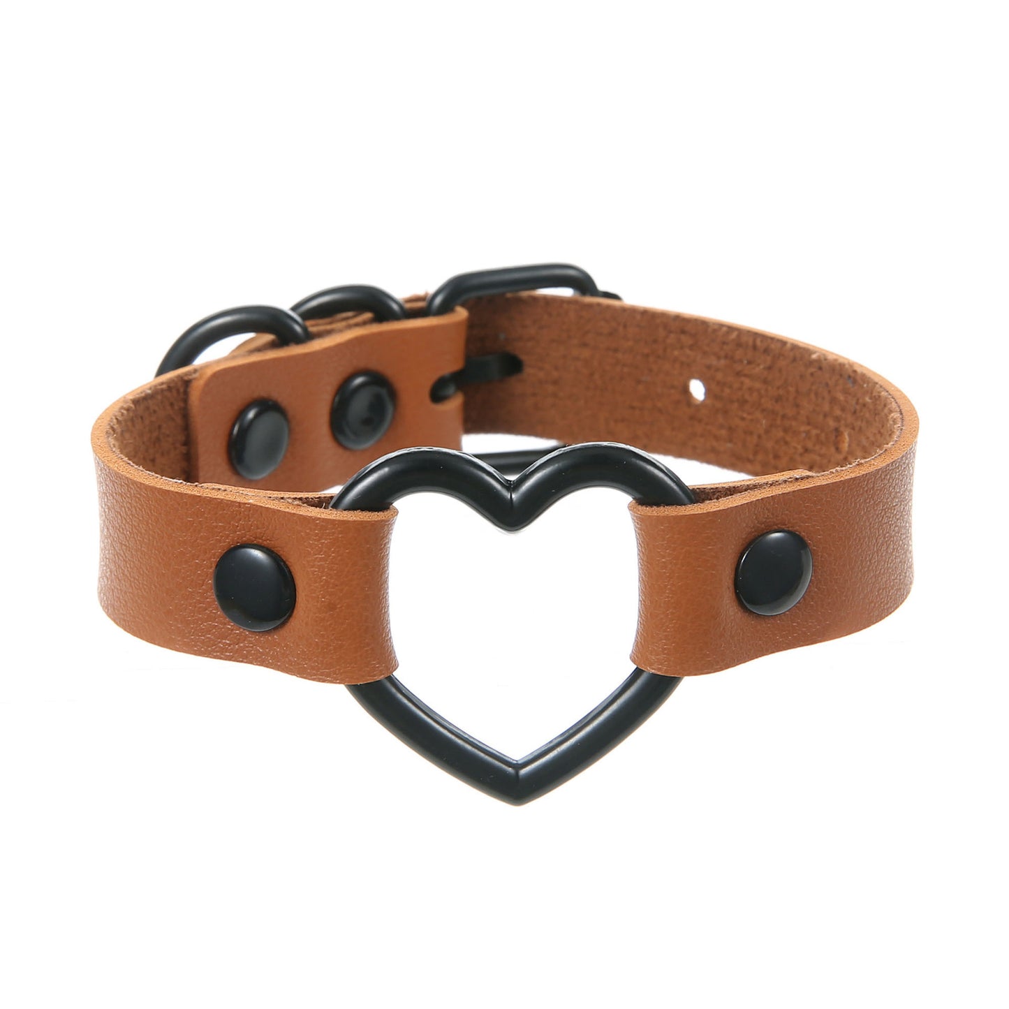 Punk Couple's Heart Hollow Leather Bracelet