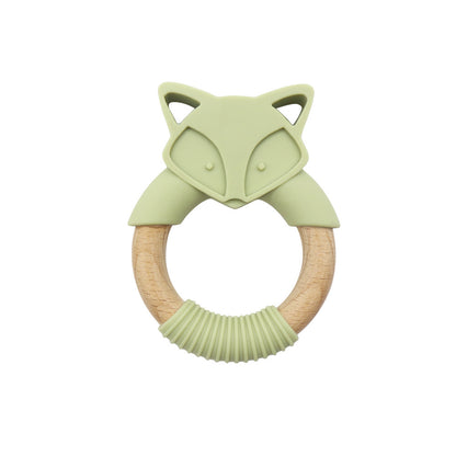 Silicone Wood Ring Fox Baby Teether