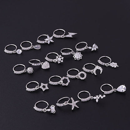 Fashion Jewelry New Popular Drop Of Zircon Pendant Nose Ring