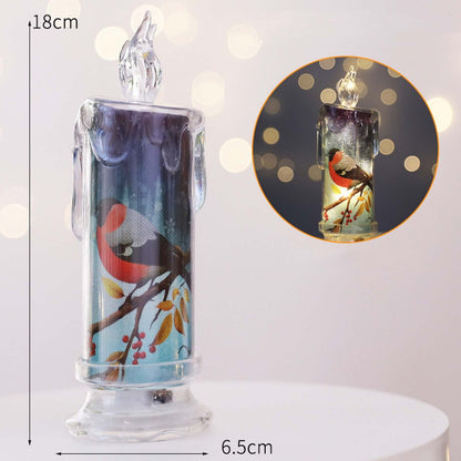 Christmas Transparent Electronic Candles Decorative Gifts