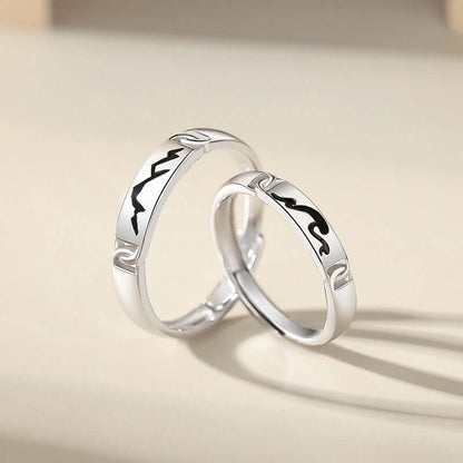 Original Mountain And Sea Accompanied Couples Ring