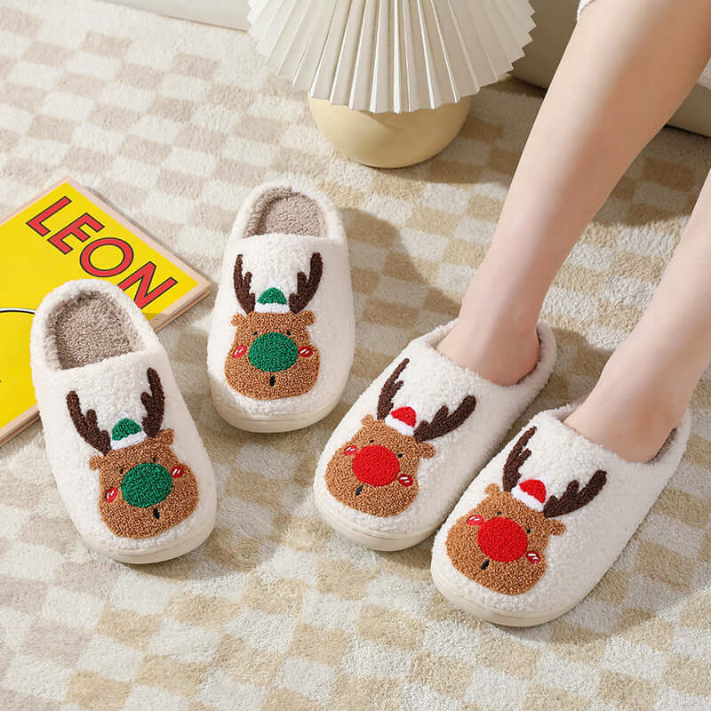 Cozy Elk Winter Slip-On House Shoes