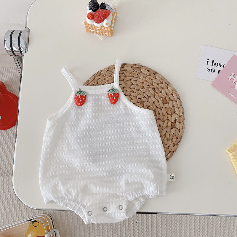 Baby Strawberry Sleeveless Onesie