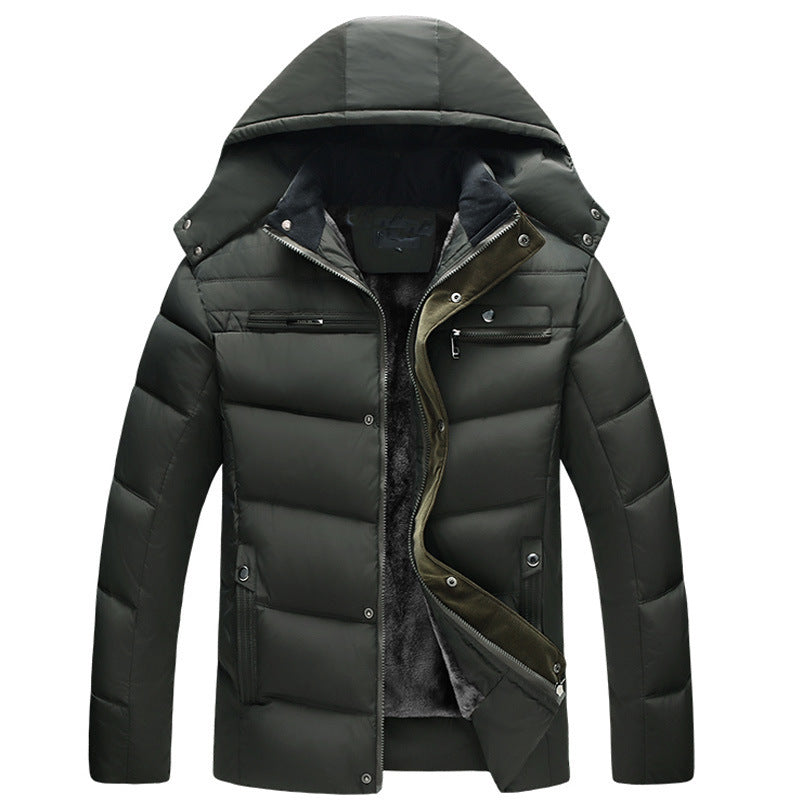 Hooded Slim Fit Plus Down Padded Jacket – Stylish Warmth for Men