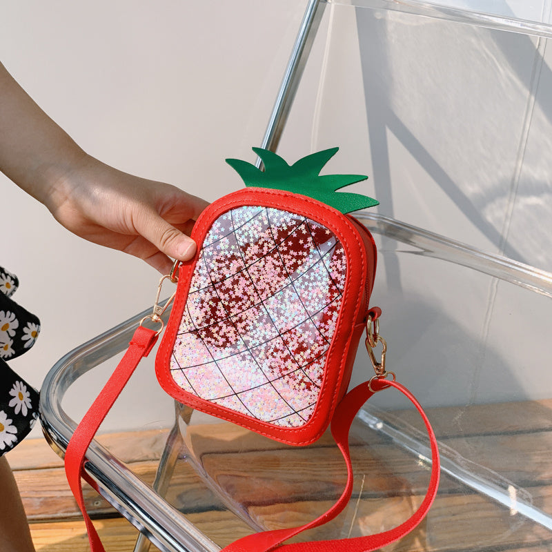 Summer Children's Pineapple Strawberry One Shoulder Jelly Bag