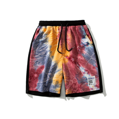 Summer New Drawstring Loose Tie-Dye Shorts for Men