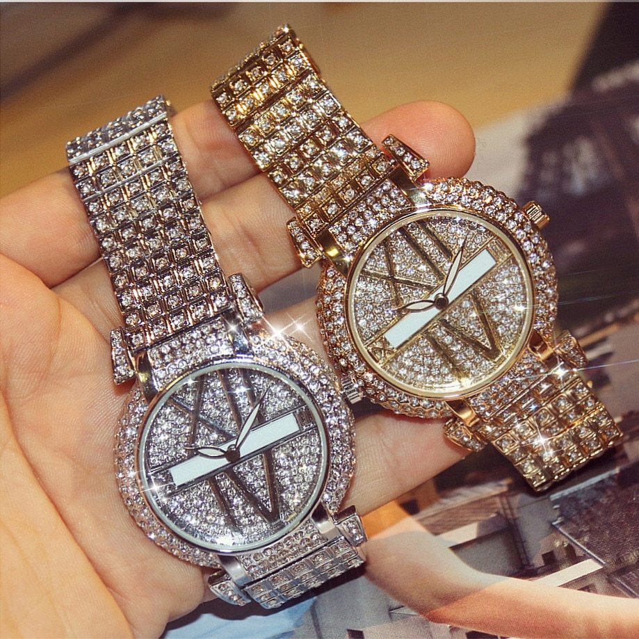 Luxury Women’s Diamond Quartz Watches with Stainless Steel Bracelet - Fashion Brand Design