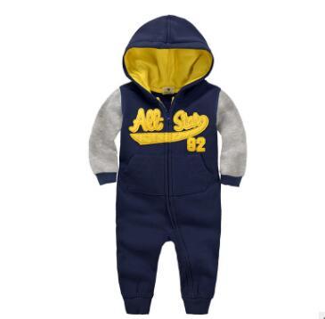 Cozy Plush Velvet Hooded Long-Sleeve Baby Onesies for Autumn and Winter