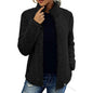 Stand Collar Solid Color Velvet Sweater Coat - PureSelect