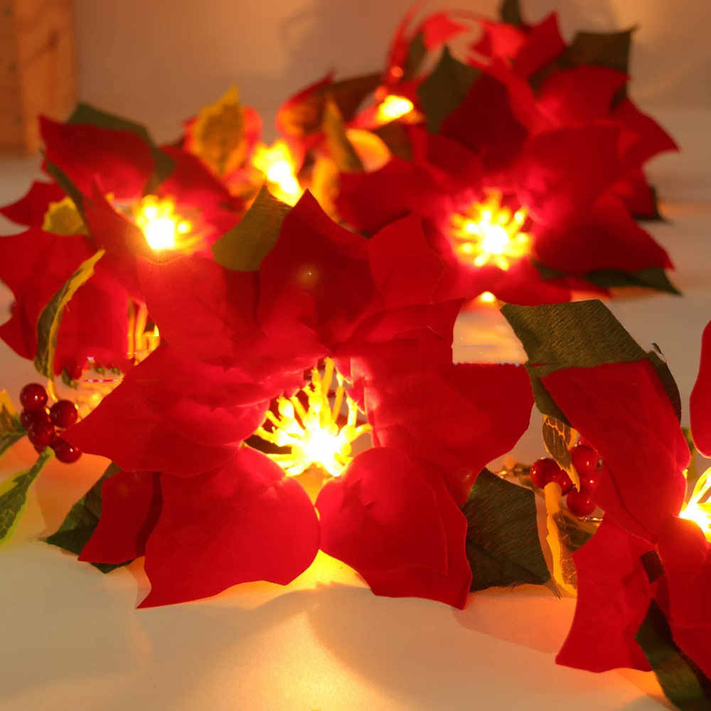 Red Flower String Lights