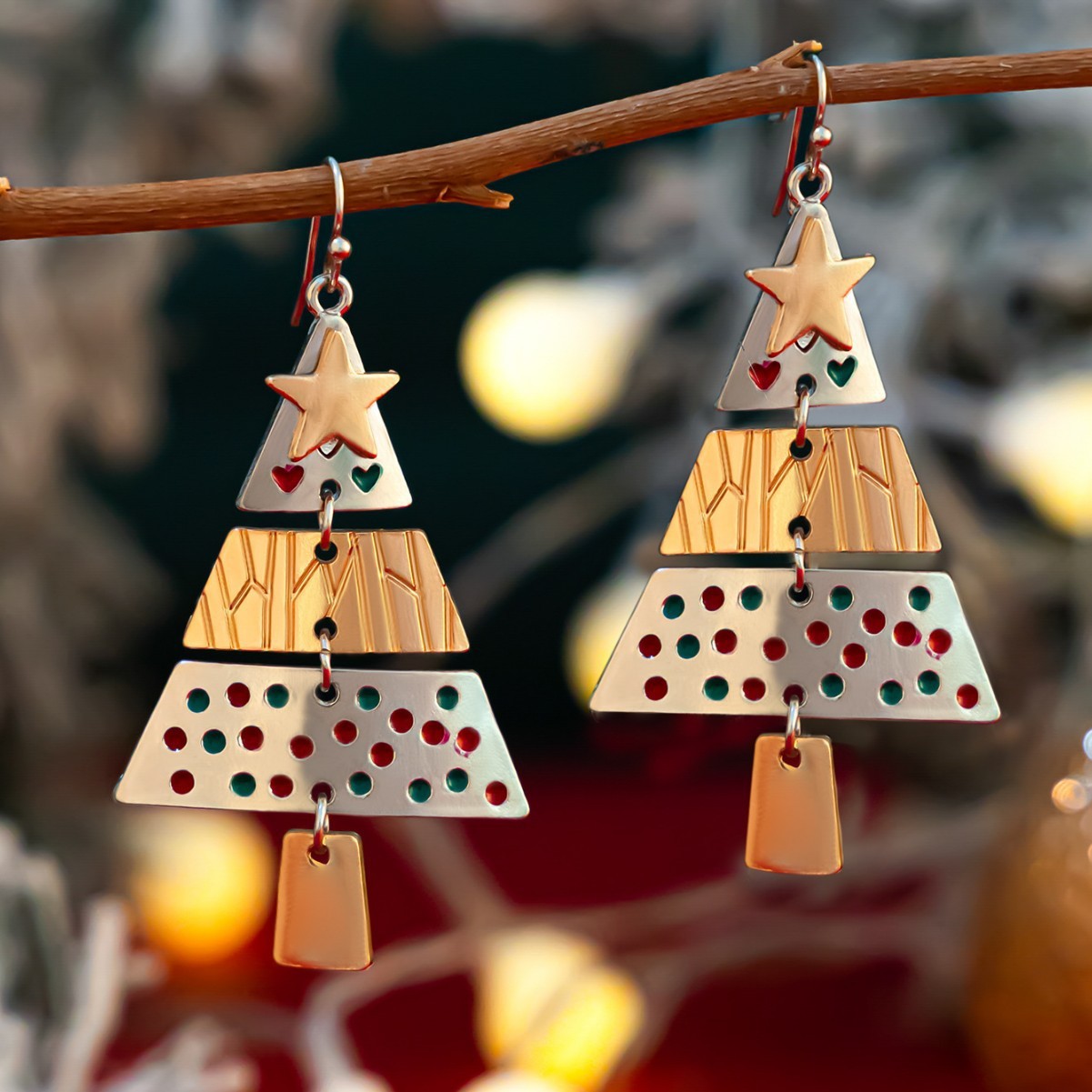 Christmas Tree Pendant & Earring Set