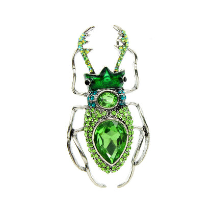 Diamond Glass Beetle Brooch Clothing Accessories