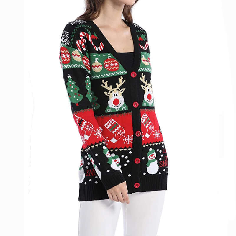 Women's Loose Knit Cardigan with Long Sleeves for Winter