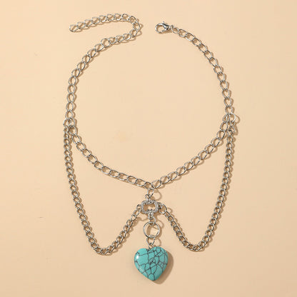 Ins Creative Delicate Turquoise Body Chain Jewelry