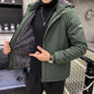 Men's Cotton Clothes Removable Hat Winter Coat Warm