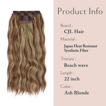 Synthetic Long Wavy Clip Hair Extensions - PureSelect