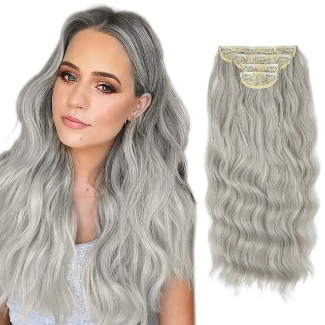 Synthetic Long Wavy Clip Hair Extensions - PureSelect