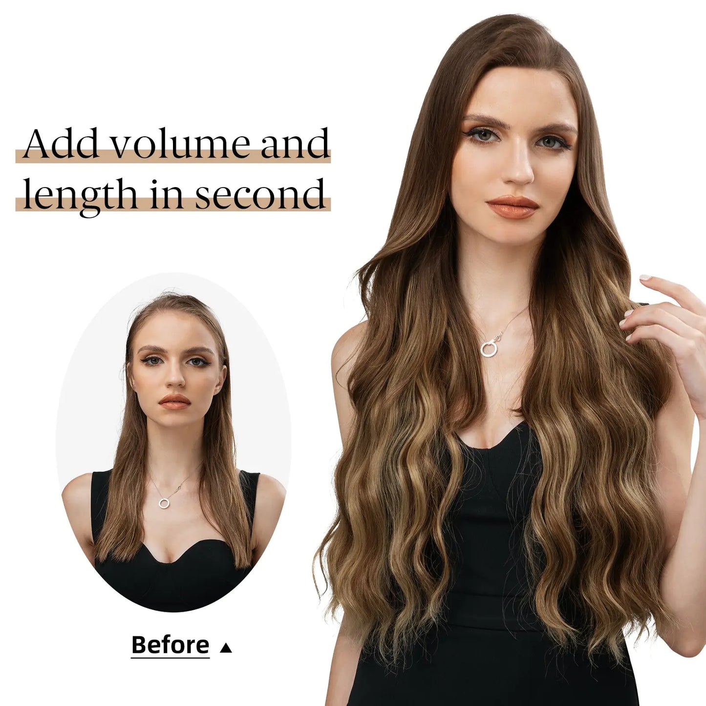 SARLA Synthetic Wave Clip-In Hair Extensions - PureSelect