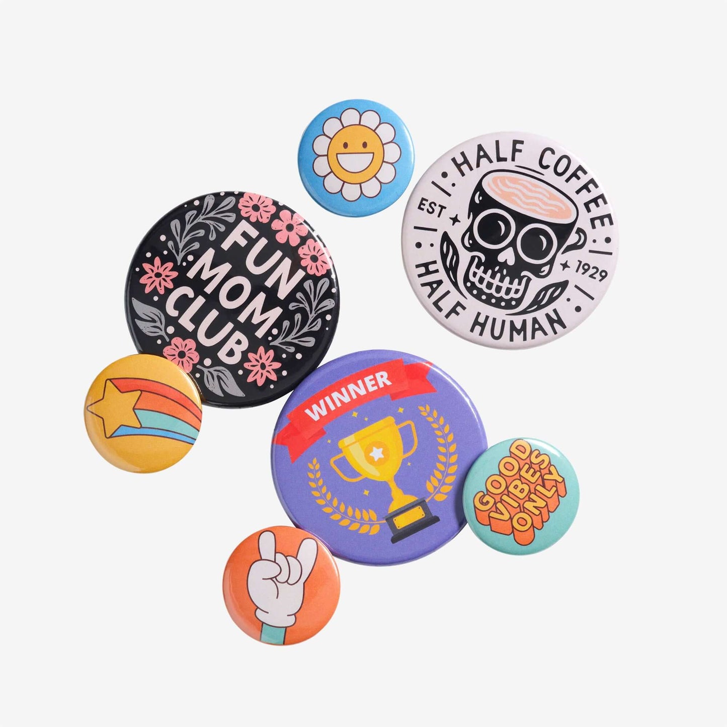 Button pin badges