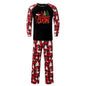 Christmas Parent-Child Pajama Set Alphabet Christmas Tree Plaid Printed Loungewear (Dad)