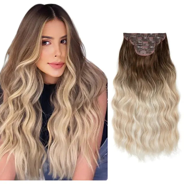 Synthetic Long Wavy Clip Hair Extensions - PureSelect