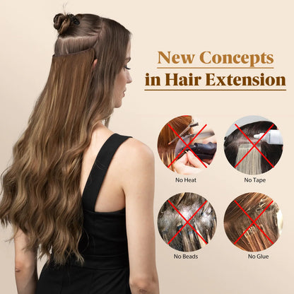 SARLA Synthetic Wave Clip-In Hair Extensions - PureSelect