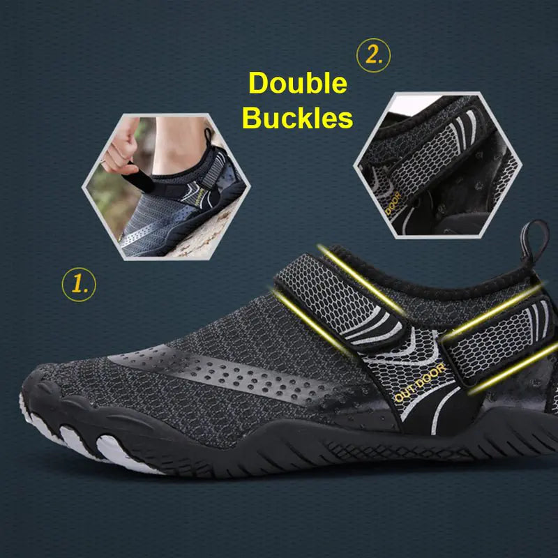 Breathable Double Buckle Unisex Water Shoes - Aqua Shoes Slip-On - PureSelect