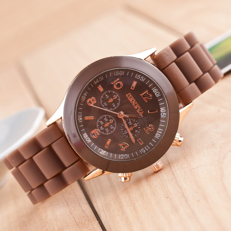 Trendy Silicone Couple's Quartz Watches