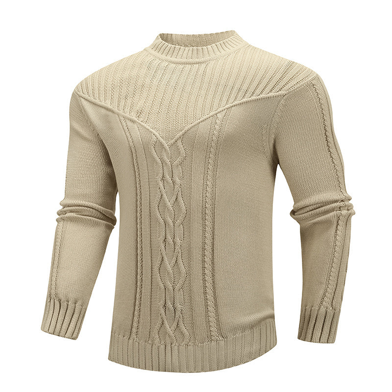 Stylish Solid Color Jacquard Sweater for Men