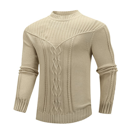 Stylish Solid Color Jacquard Sweater for Men