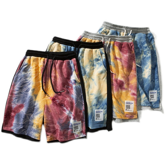 Summer New Drawstring Loose Tie-Dye Shorts for Men