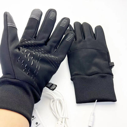 USB Electric Heating Gloves Cycling Warm Keeping Sports Touch Screen Waterproof