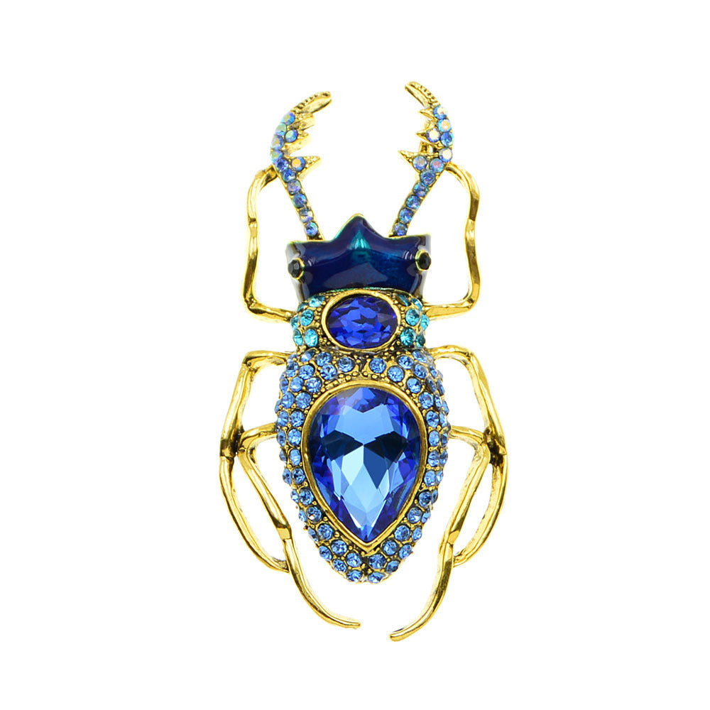 Diamond Glass Beetle Brooch Clothing Accessories