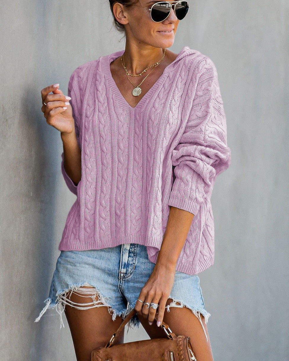 Loose-Fit V-Neck Sweater for Women