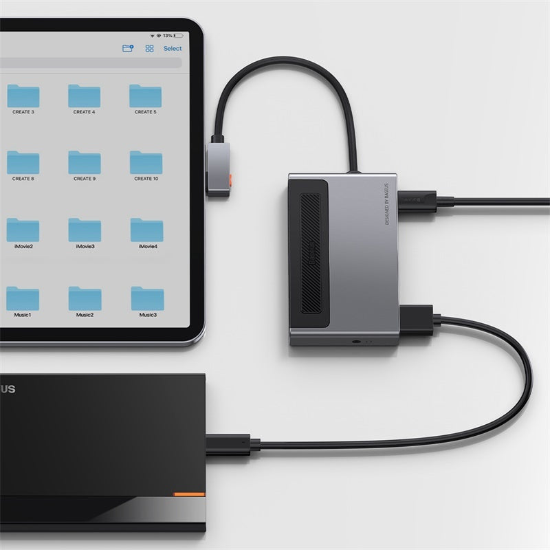 Multifunctional Type C HUB With A Retractable Clip Standard Edition Space Gray