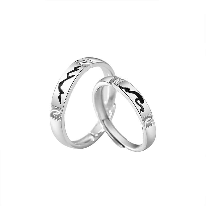 Original Mountain And Sea Accompanied Couples Ring