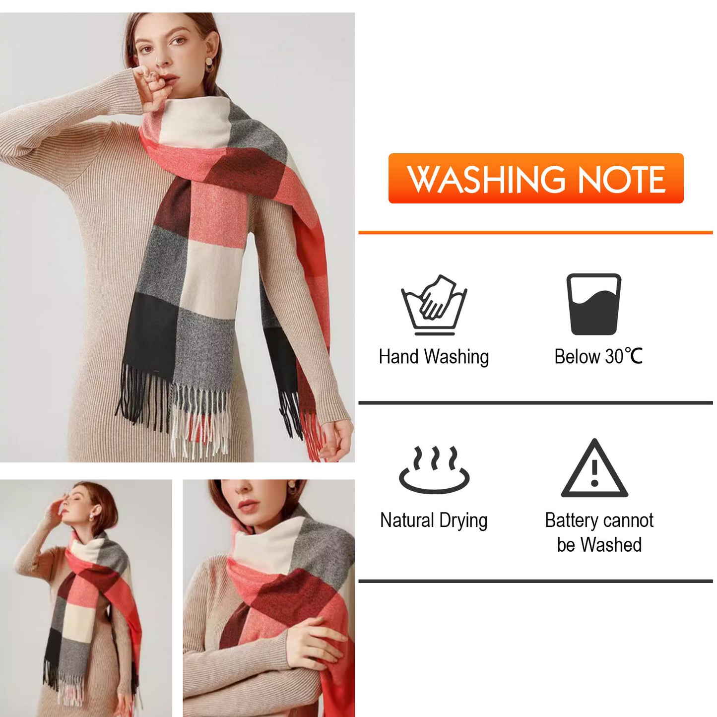 Thermal Multifunctional Electric Heating Scarf Women's Shawl Charging Heating