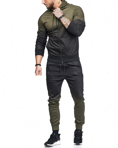 Men's Gradient Striped Casual Sports Suit