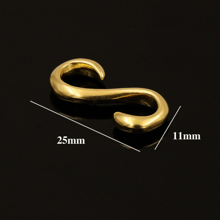 Pure Copper S Hook Solid Brass Cloth Buckle DIY Handmade Luggage Accessories