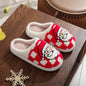 Christmas Plaid Santa Claus Fuzzy Indoor Slippers for Women