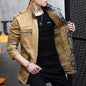 Korean Slim Fit Military Green Casual Jacket for Young Men